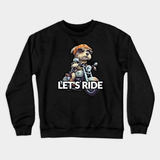 A cute dog and the bike Crewneck Sweatshirt